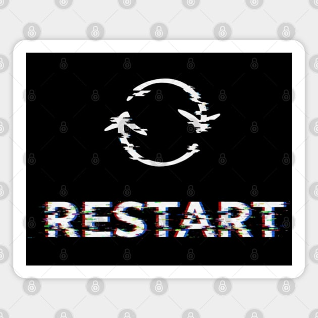 Restart – Glitch Reboot Magnet by Stylecombinator